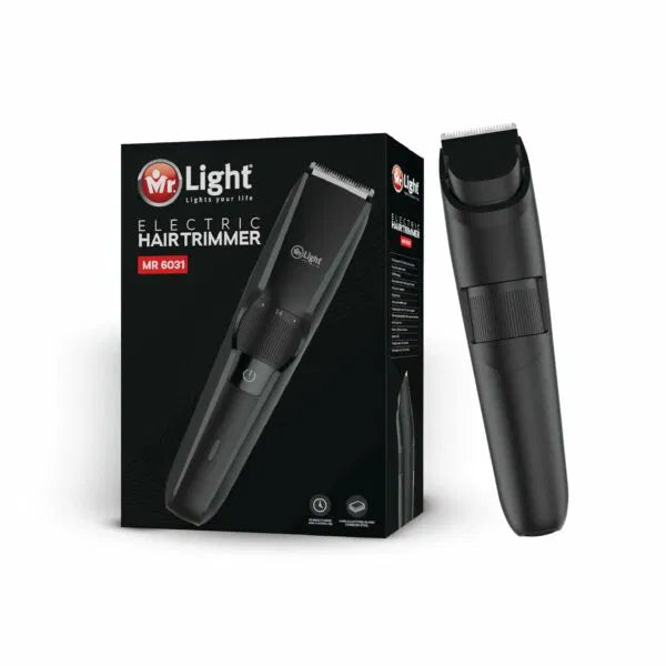 Mr. Light Lights Your Life Rechargeable Hair Trimmer for Men - 20 Adjustable Length, Removable Head, Travel Lock, Power Indicator, Waterproof - Mr6031, Black