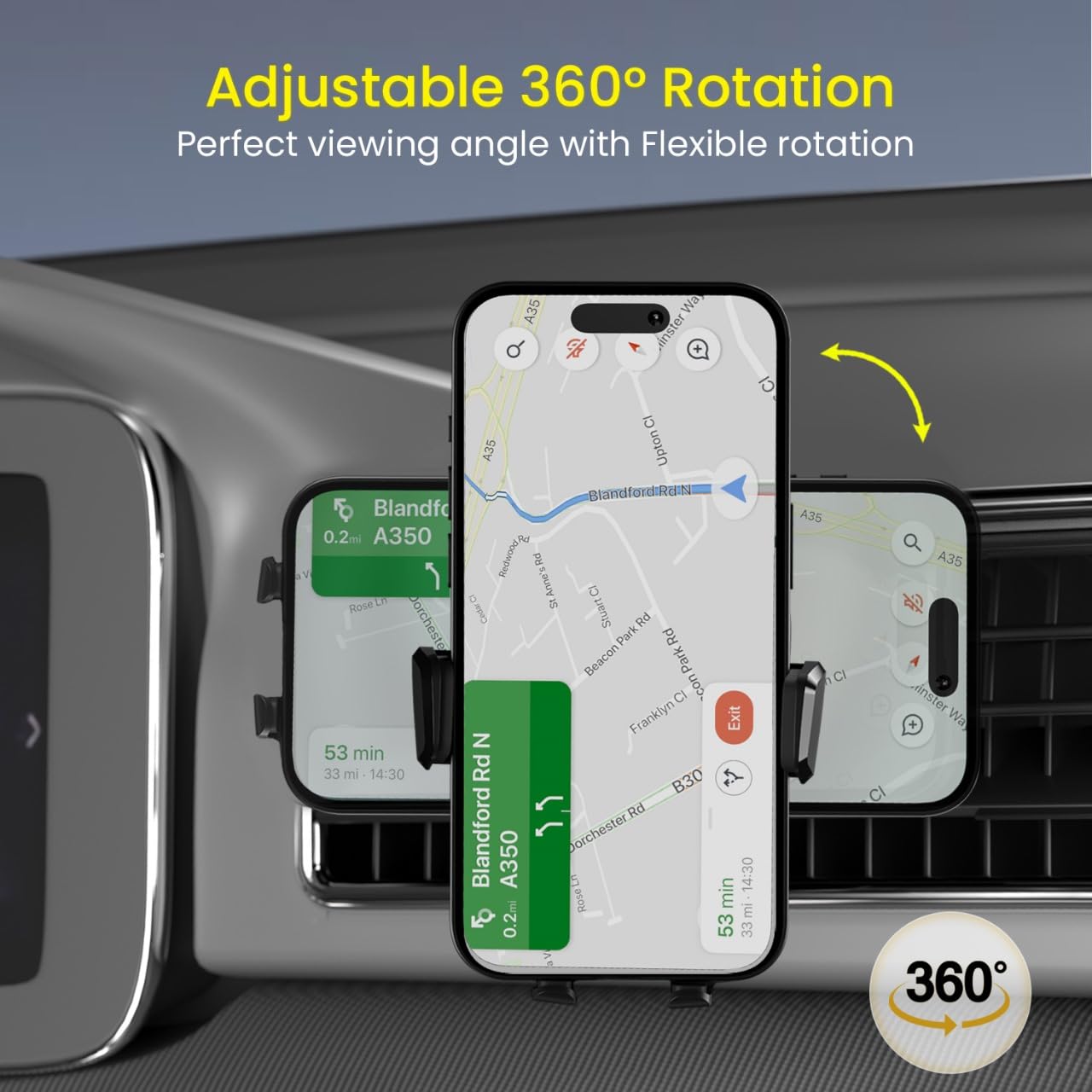 Portronics Clamp Z Car Phone Holder Stand