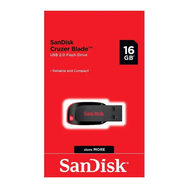 SanDisk Cruzer Blade SDCZ50-016G-135 16 GB USB 2.0 Pen Drive (Red)